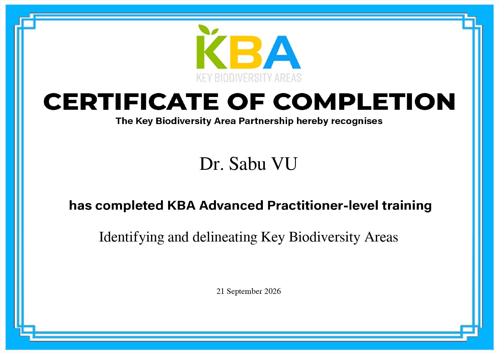 Certificate of Completion
